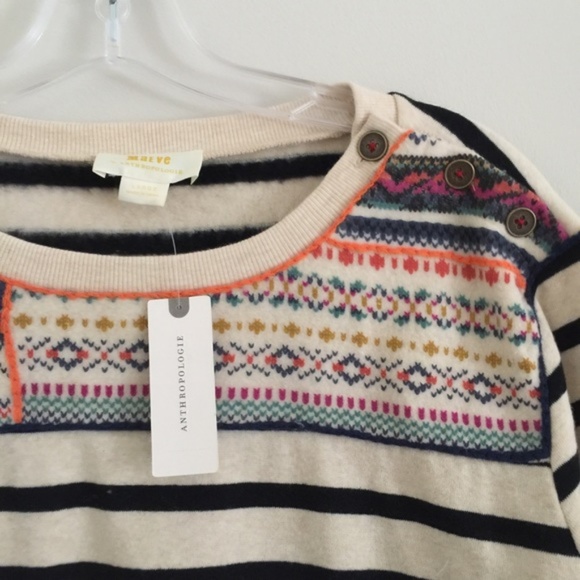 Anthropologie Finn Striped Pullover Top new SIZE LP PL petite size - Picture 4 of 9